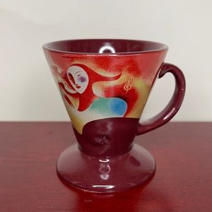 Ceramic demitasse Espresso cup signed by artist dated 1999 retired vintage